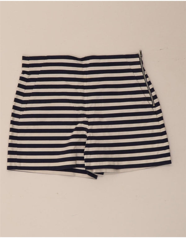 Женские шорты Zara Medium W28, хлопковые темно-синие полоски