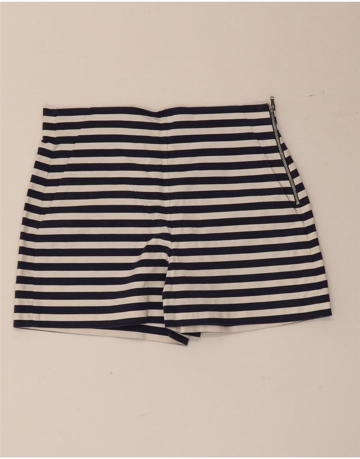 Женские шорты Zara Medium W28, хлопковые темно-синие полоски