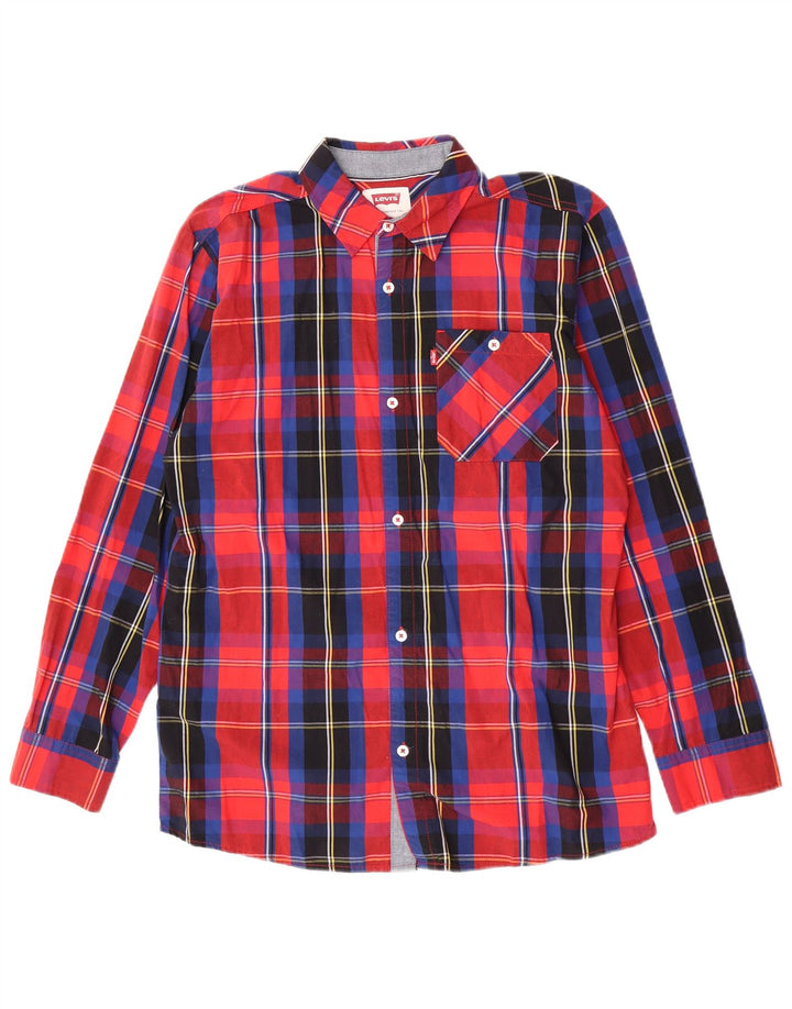 Рубашка Levi's для мальчиков 13-14 лет XL, хлопковая красная клетка