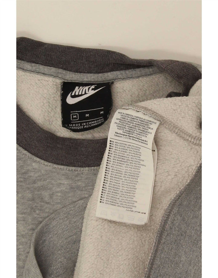 Мужской свитер Nike, хлопковый джемпер среднего серого цвета с крапинками