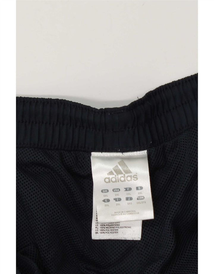 Мужские спортивные брюки Adidas 2XL темно-синие, полиэстер с цветными блоками