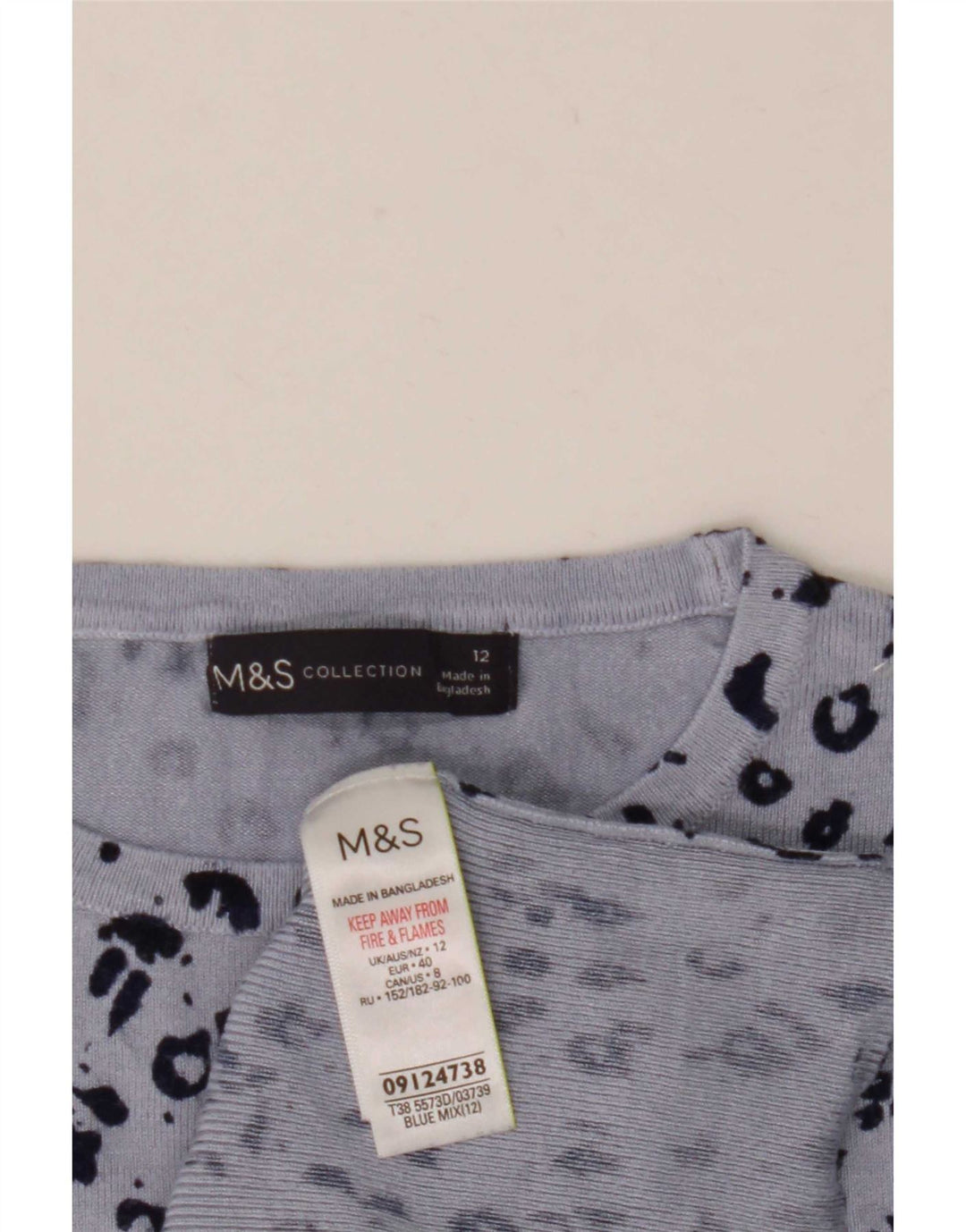 Женский джемпер с круглым вырезом Marks & Spencer UK 12, средний синий
