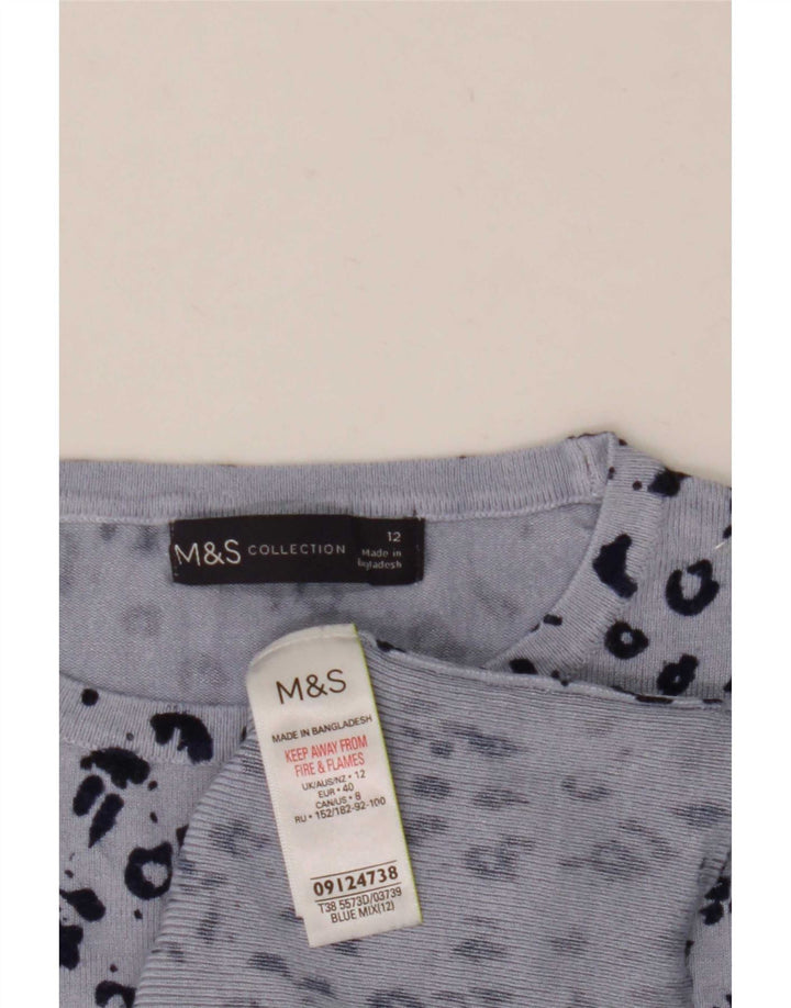 Женский джемпер с круглым вырезом Marks & Spencer UK 12, средний синий