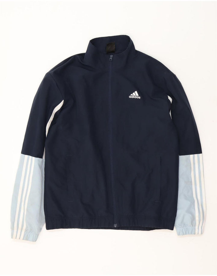 Мужской спортивный костюм Adidas, верхняя куртка, средний темно-синий, полиэстер с цветными блоками