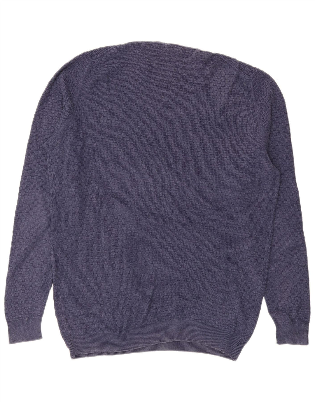 Мужской джемпер с круглым вырезом MASSIMO DUTTI XL, синий хлопок