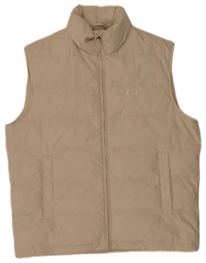 Мужской жилет с подкладкой Sergio Tacchini UK 42 XL, бежевый полиэстер