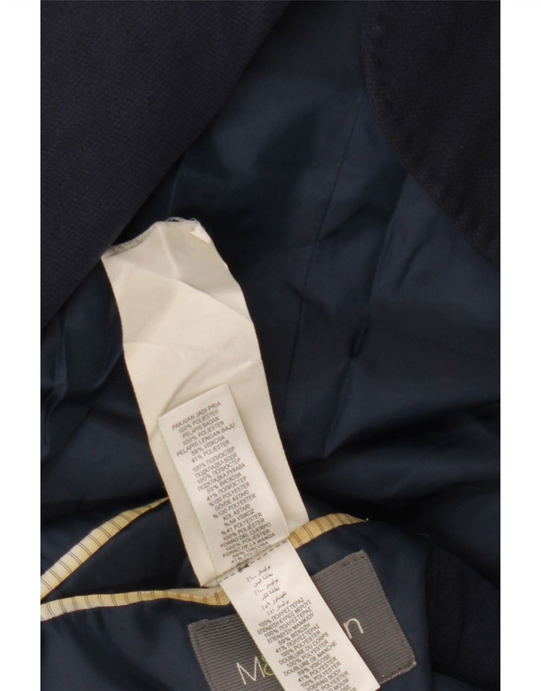 Мужской пиджак на двух пуговицах MARKS & SPENCER UK 40, большой темно-синий из вискозы