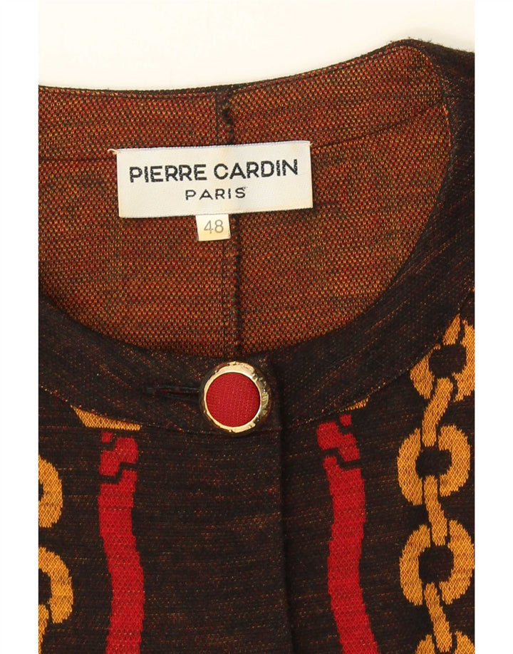 Pierre Cardin Женский пиджак с абстрактным узором на 5 пуговицах IT 48 XL Коричневый