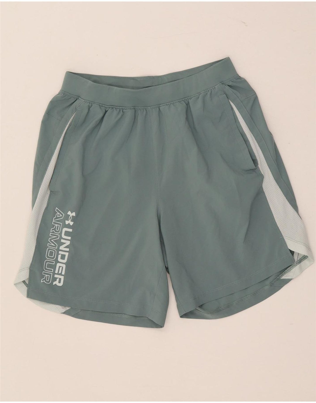 Мужские спортивные шорты с рисунком Under Armour, средние зеленые цветные блоки