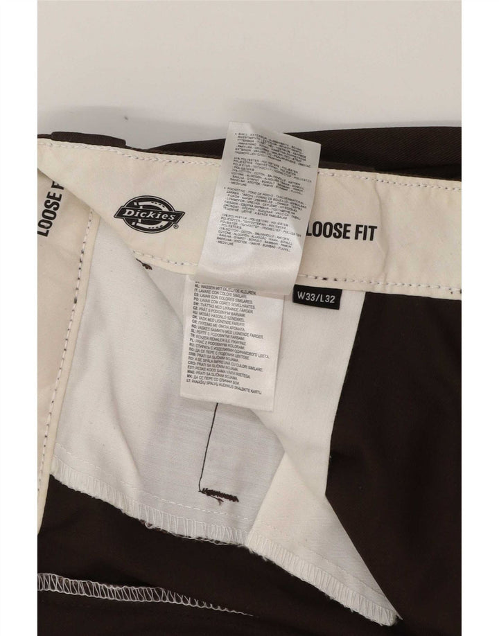 Мужские брюки-карго Dickies свободного кроя W33 L32 коричневые из полиэстера