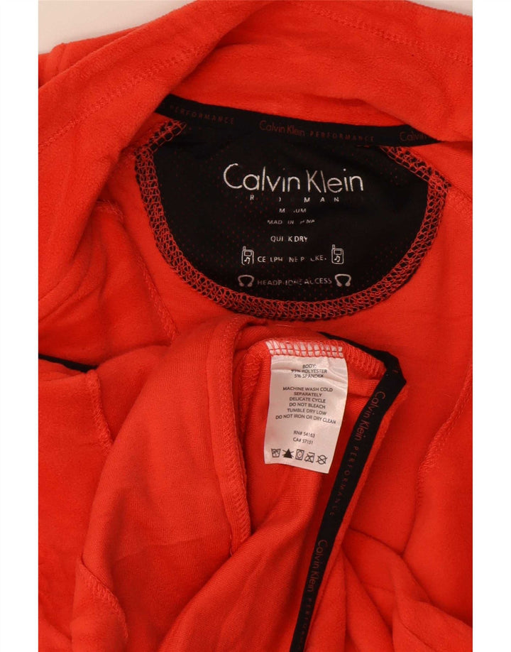Женская флисовая куртка с графическим рисунком Calvin Klein UK 14, средний красный полиэстер