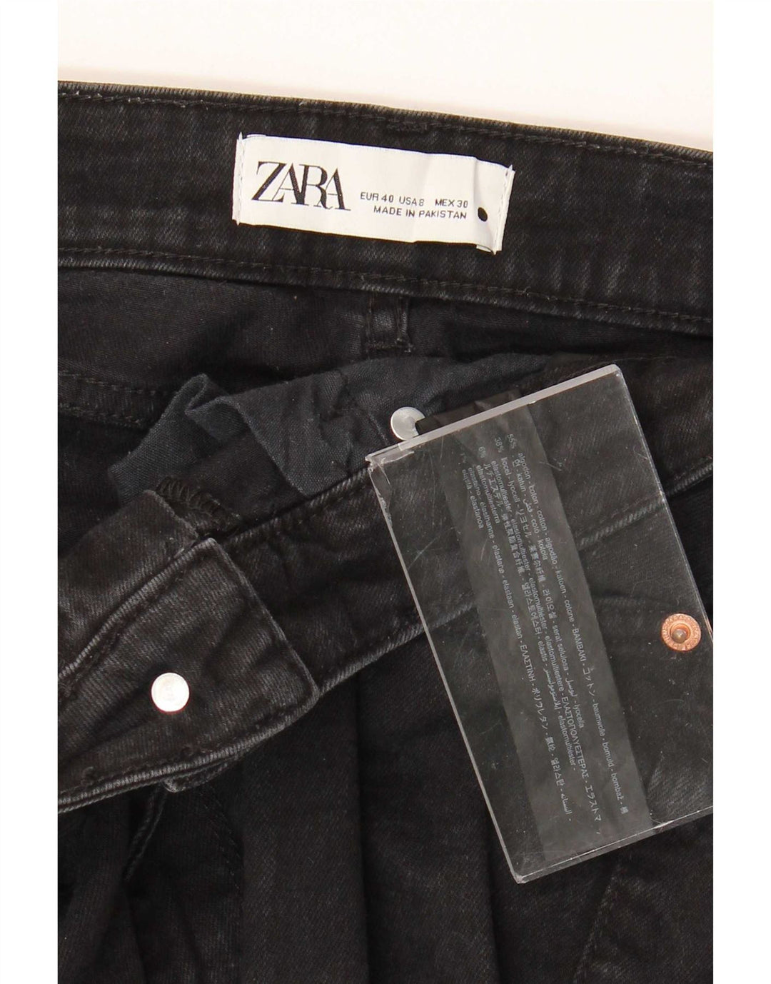 Женские расклешенные джинсы Zara EU 40 Medium W30 L33, черный хлопок