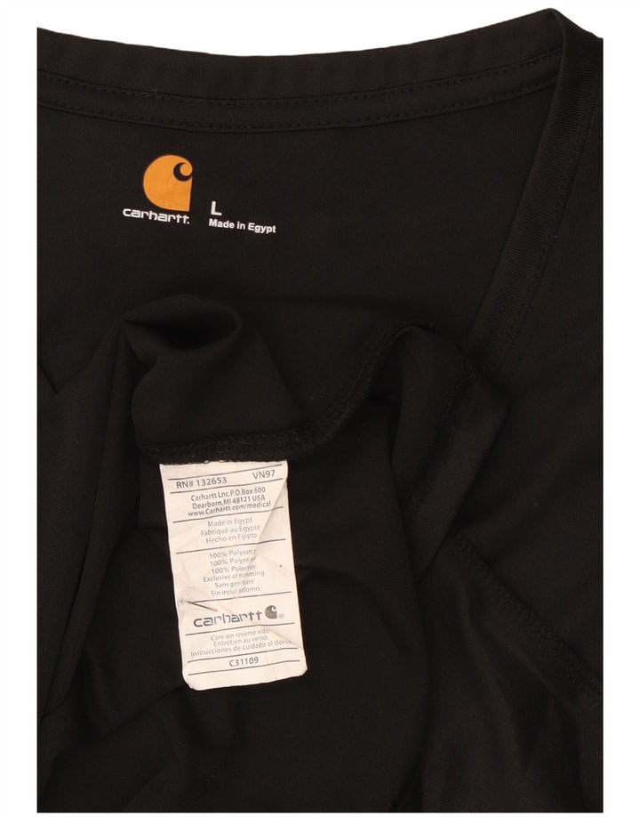 Женский топ Carhartt с длинным рукавом UK 16, большой черный полиэстер