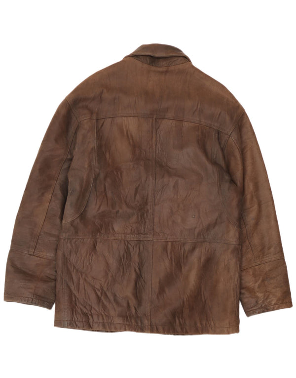Винтажная мужская кожаная ветровка IT 48 Medium Brown Leather