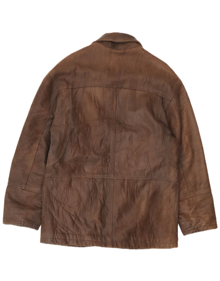 Винтажная мужская кожаная ветровка IT 48 Medium Brown Leather