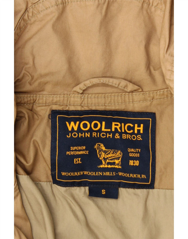 Женская парка Woolrich с капюшоном, UK 10, маленькая, коричневый, хлопок