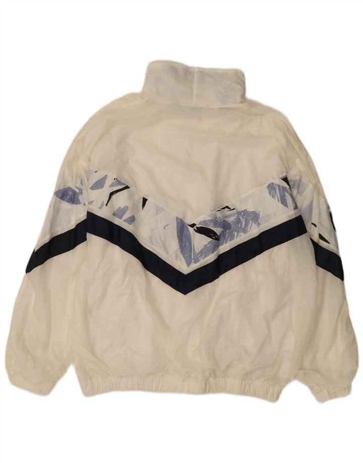 Винтажный мужской спортивный костюм, верхняя куртка IT 56 XL, белый с цветными блоками
