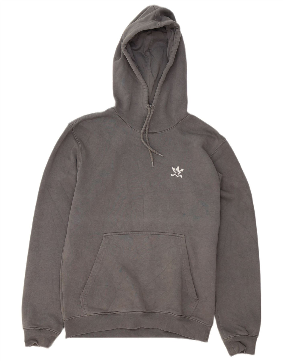 Мужской джемпер с капюшоном Adidas, маленький серый, хлопок