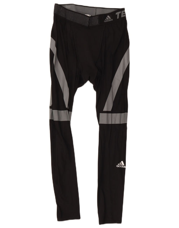 Adidas Mens Tech Fit Crop Leggings Large Black Colourblock Polyamide