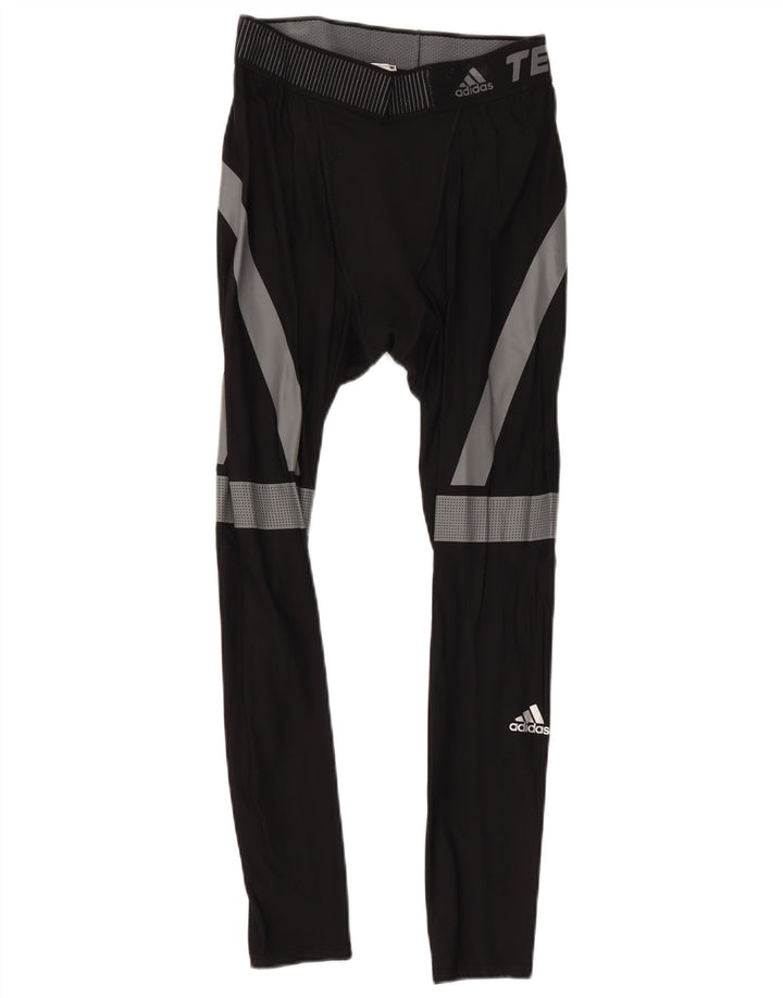 Мужские укороченные леггинсы Adidas Tech Fit большого размера из полиамида с цветными блоками