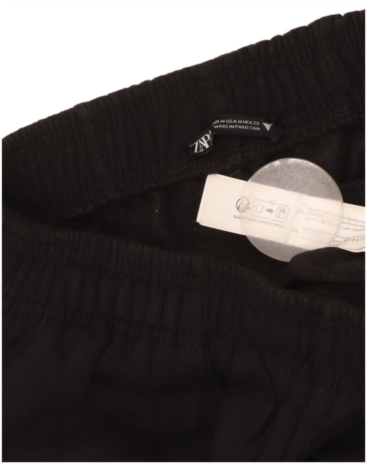Женские спортивные брюки Zara UK 12, средний черный хлопок, черный