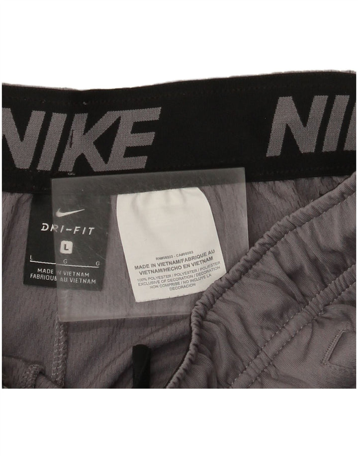 Мужские спортивные шорты Nike Dri Fit с графическим рисунком, большие серые, полиэстер