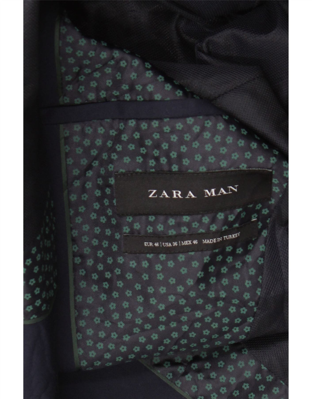 Мужской пиджак Zara на 2 пуговицах EU 46, маленький темно-синий
