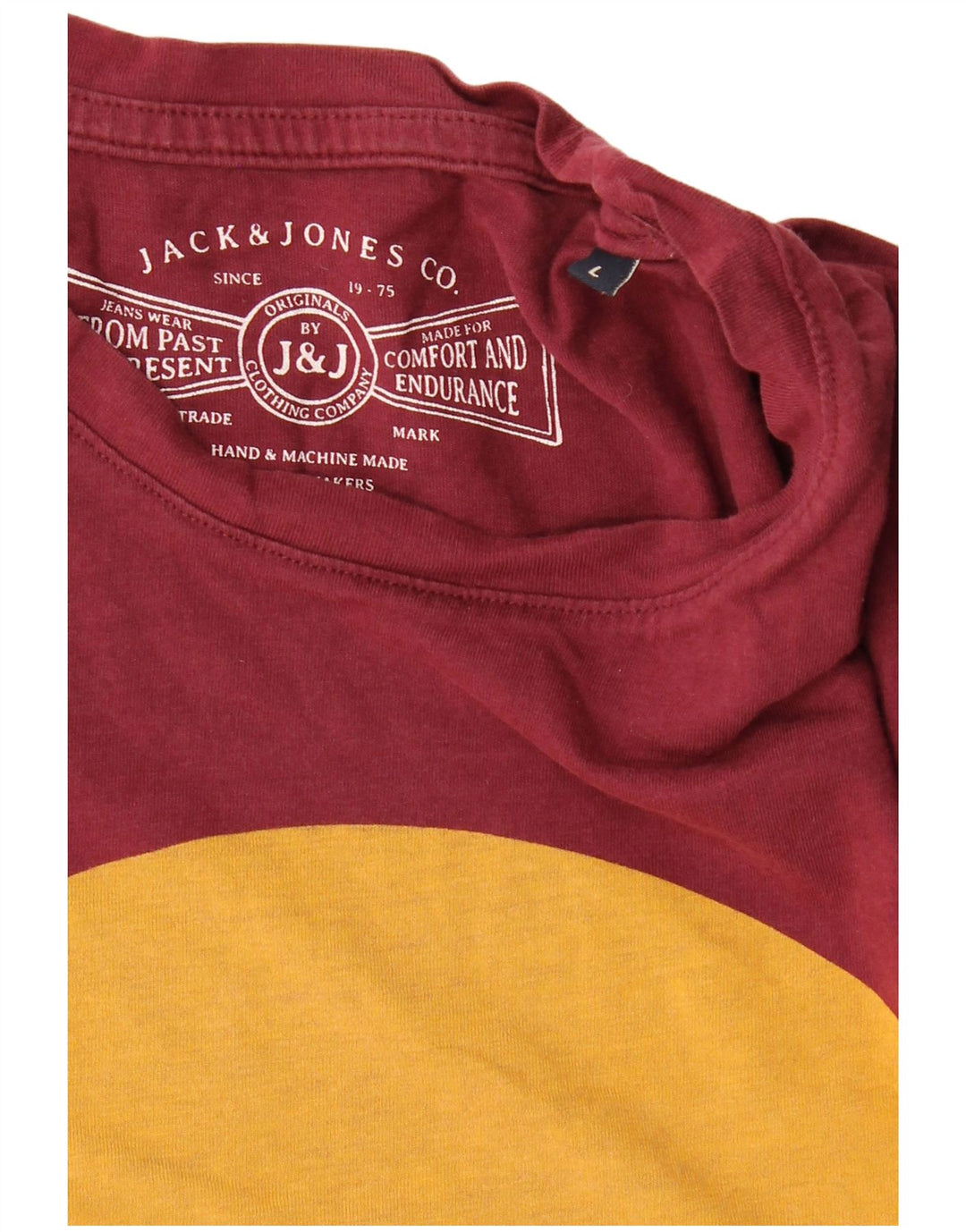 JACK & JONES Мужская футболка с рисунком, большой бордовый хлопок