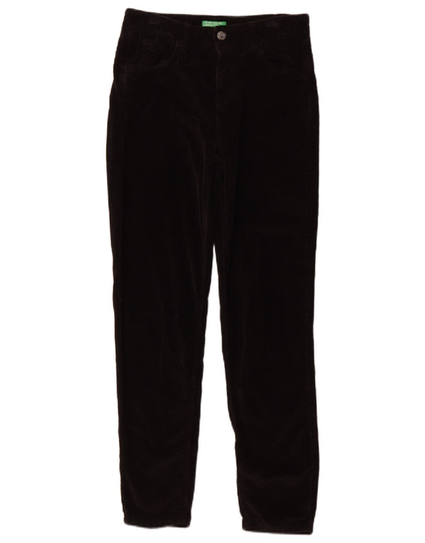 BENETTON Женские узкие вельветовые брюки UK 8 Small W26 L27 Черный хлопок