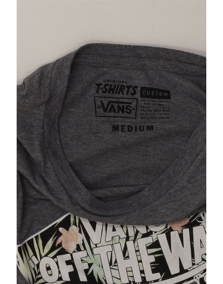 Мужская футболка с рисунком Vans, хлопковый топ среднего серого цвета с крапинками