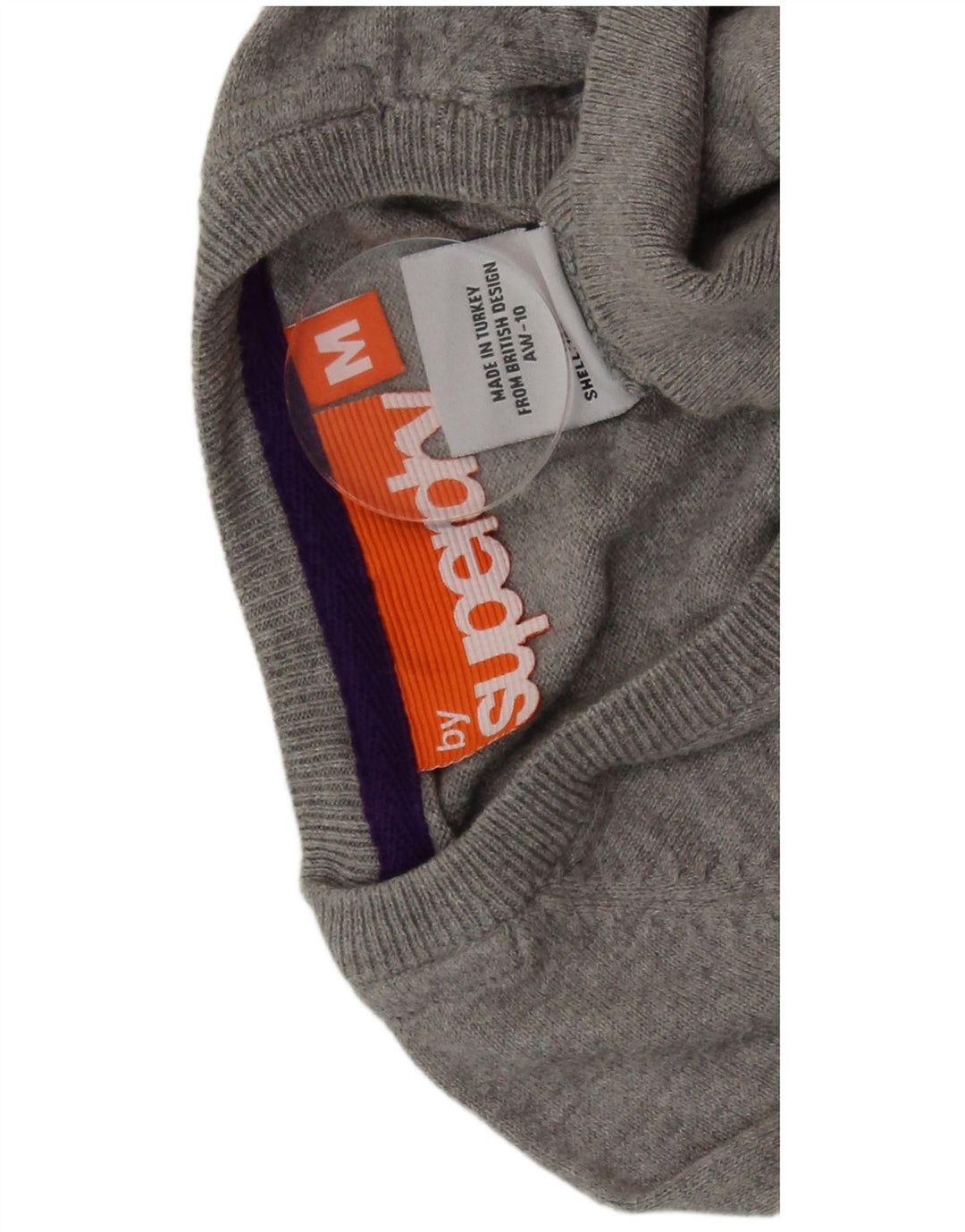 SUPERDRY Мужской джемпер с v-образным вырезом, хлопковый свитер среднего серого цвета