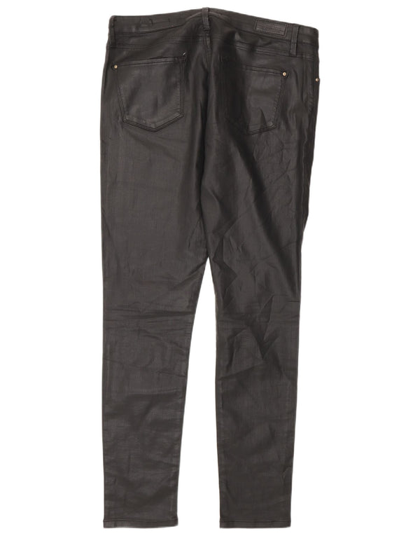 Женские повседневные вощеные брюки Zara Slim Fit EU 44 XL W34 L29, черные