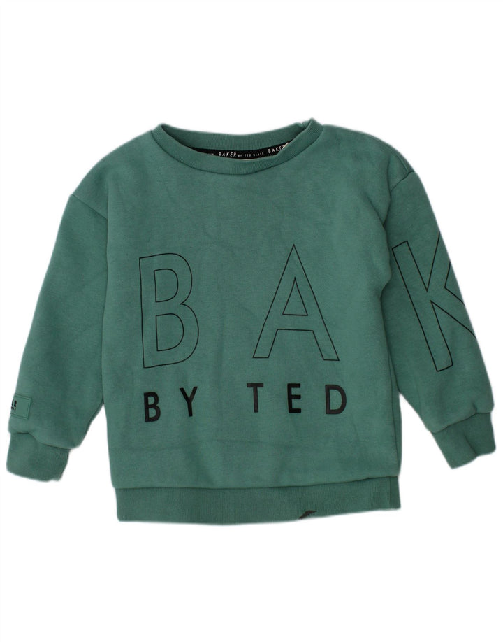 Свитшот с рисунком для мальчиков Ted Baker, зеленый хлопковый джемпер на 2–3 года