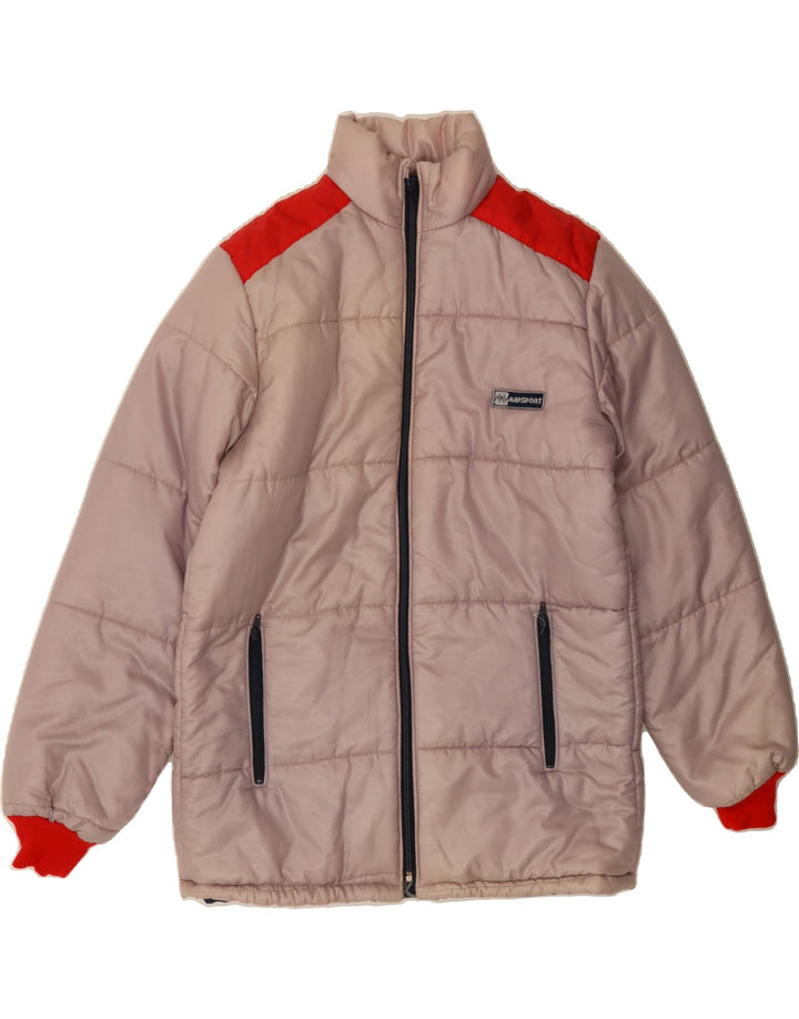VINTAGE Mens Padded Jacket UK 38 Medium Pink Colourblock Vintage Vintage and Second-Hand Vintage from Messina Hembry 