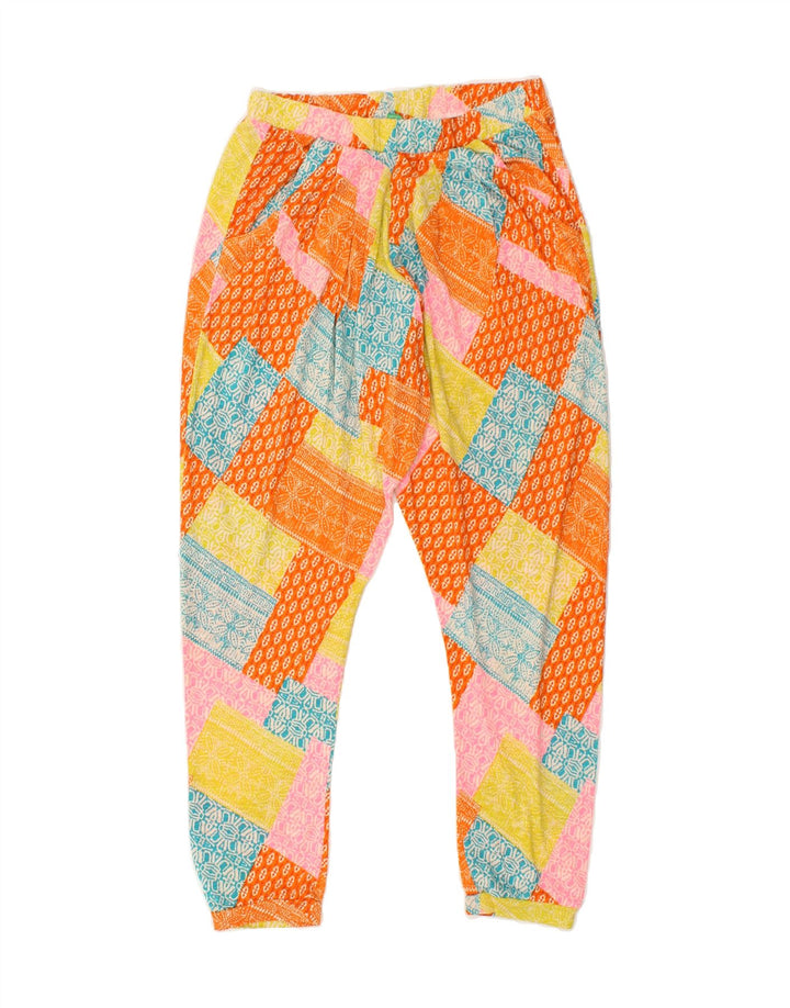 BENETTON Girls Casual Trousers 15-16 Years W28 L25  Orange Patchwork | Vintage Benetton | Thrift | Second-Hand Benetton | Used Clothing | Messina Hembry 