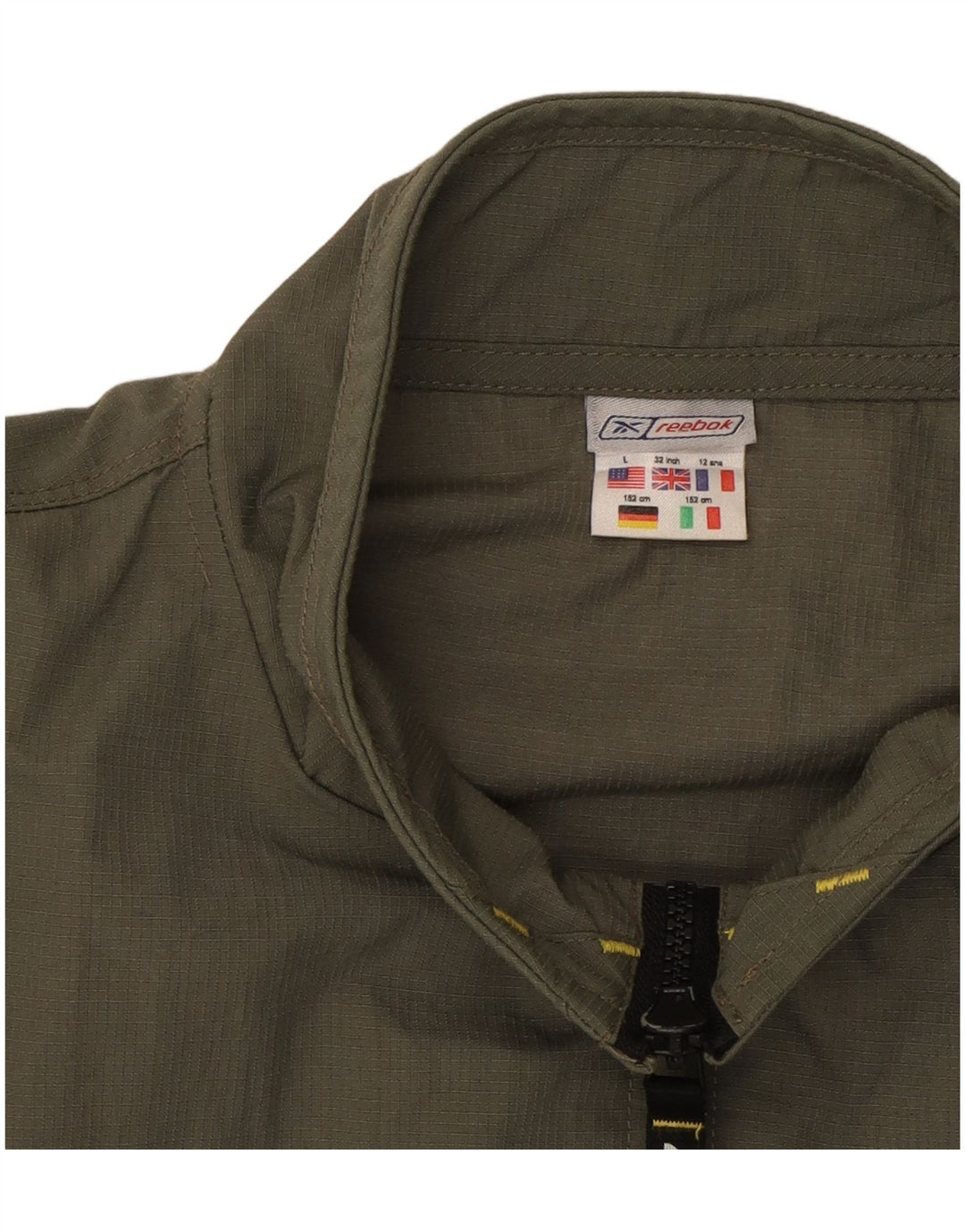 REEBOK Boys Windbreaker Jacket 11-12 Years  Khaki Nylon