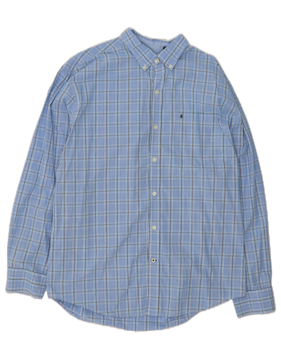 IZOD Mens Shirt Large Blue Check Cotton Vintage Izod and Second-Hand Izod from Messina Hembry 