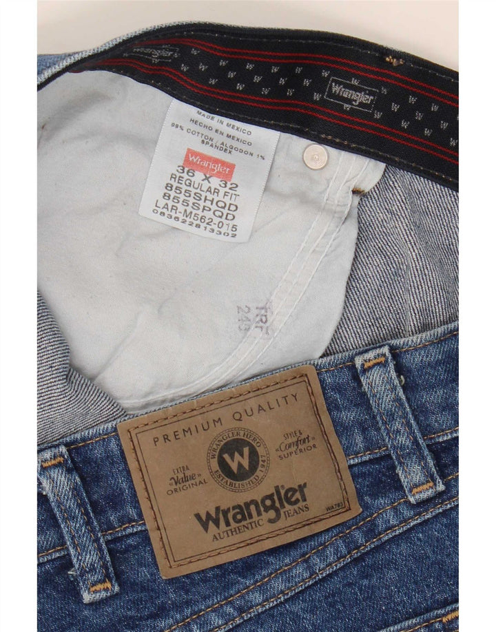 Мужские прямые джинсы Wrangler стандартного кроя W36 L32, синие, хлопок