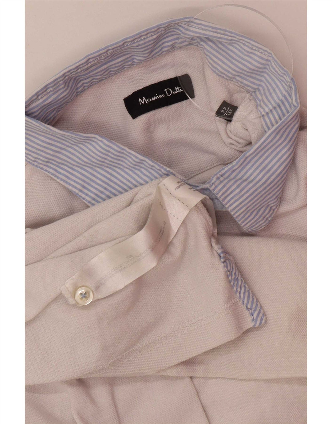 Мужская рубашка-поло Massimo Dutti 2XL, белый хлопок
