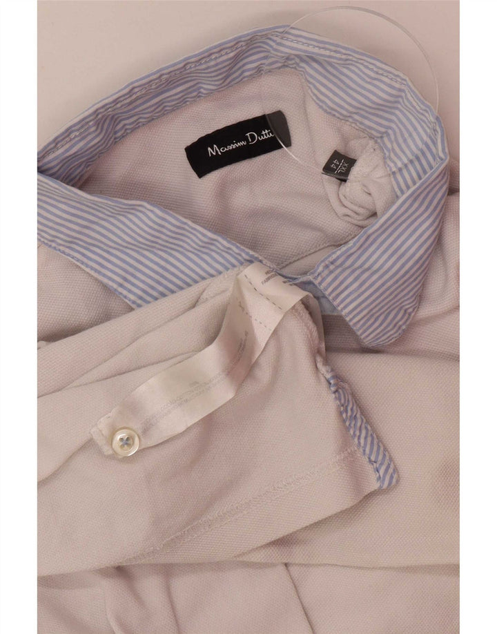 Мужская рубашка-поло Massimo Dutti 2XL, белый хлопок