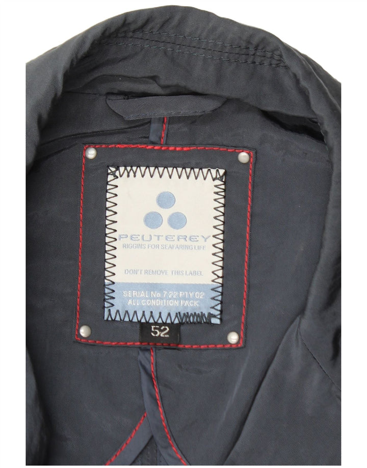 PEUTEREY Mens Utility Jacket IT 52 XL Navy Blue Polyamide