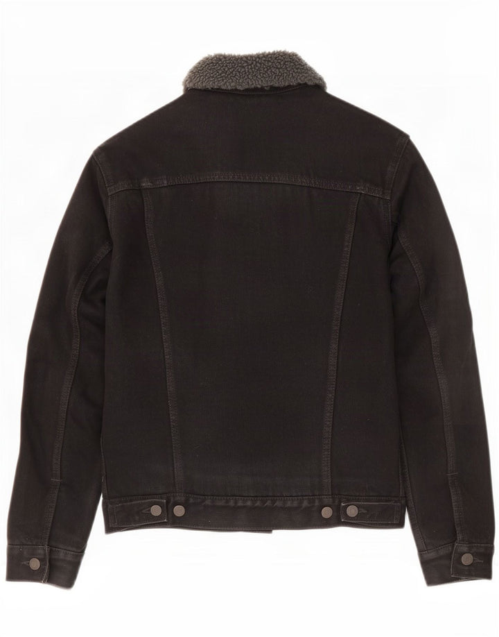 Мужская джинсовая куртка шерпа Levi's UK 36, маленькая, черный хлопок