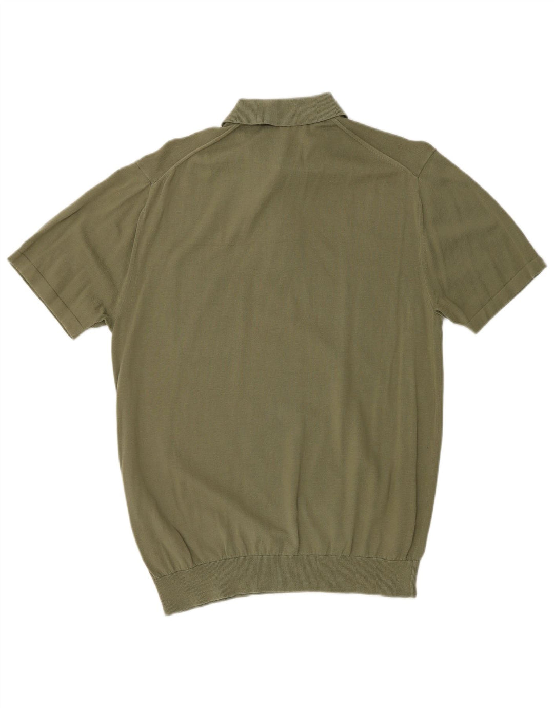 FRENCH CONNECTION Мужской джемпер с короткими рукавами и воротником-поло, свитер среднего цвета хаки