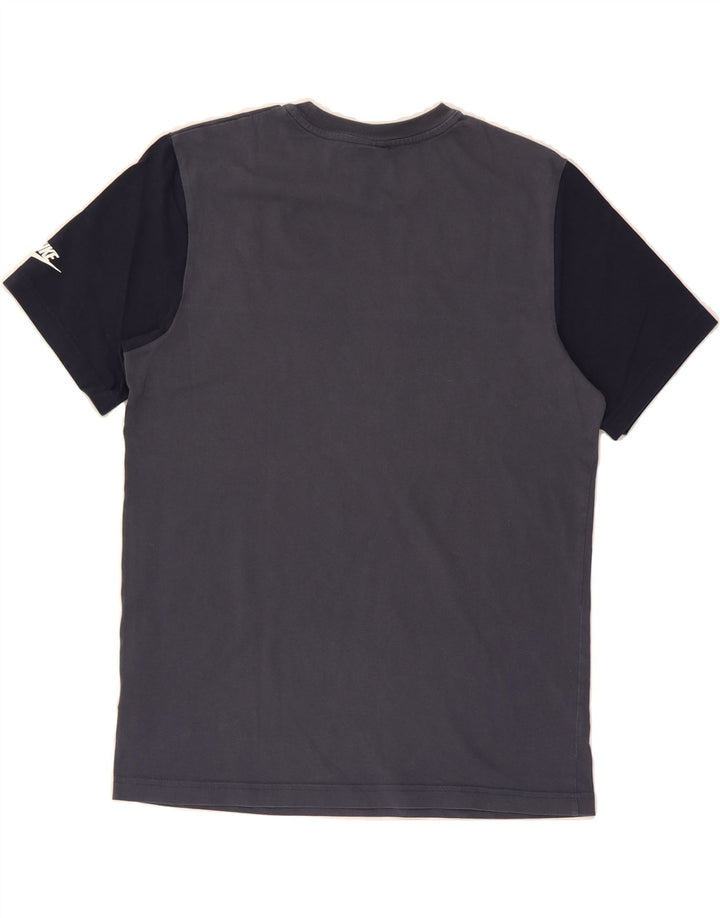 NIKE Mens Graphic T-Shirt Top Medium Navy Blue Colourblock Cotton Vintage Nike and Second-Hand Nike from Messina Hembry 