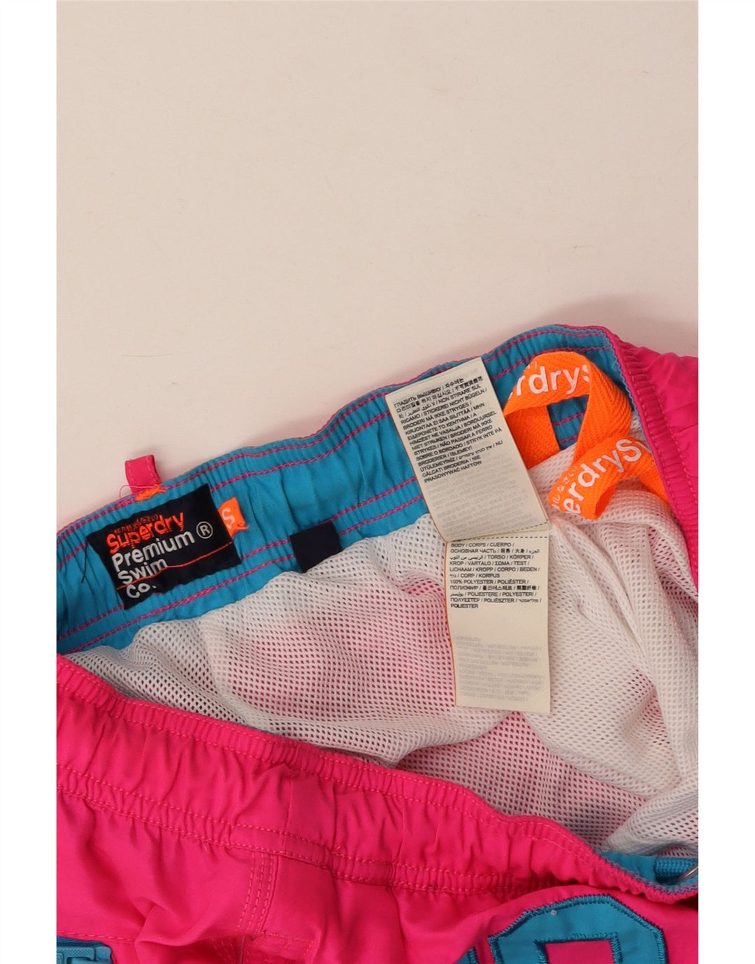 SUPERDRY Женские шорты для плавания с рисунком UK 10, маленькие розовые, полиэстер