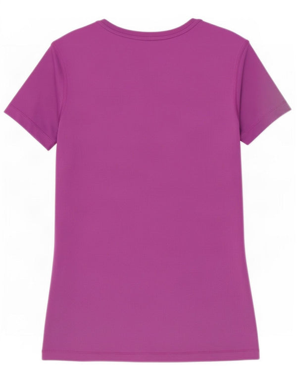Женская футболка Nike Dri Fit с рисунком Топ UK 12, средний фиолетовый полиэстер