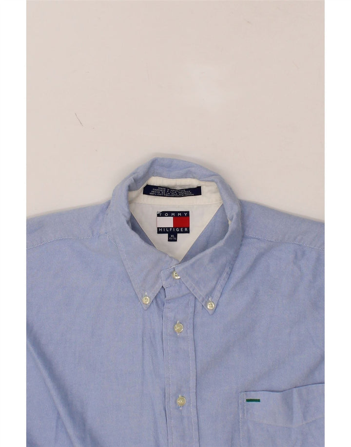 TOMMY HILFIGER Mens Shirt XL Blue Cotton Vintage Tommy Hilfiger and Second-Hand Tommy Hilfiger from Messina Hembry 