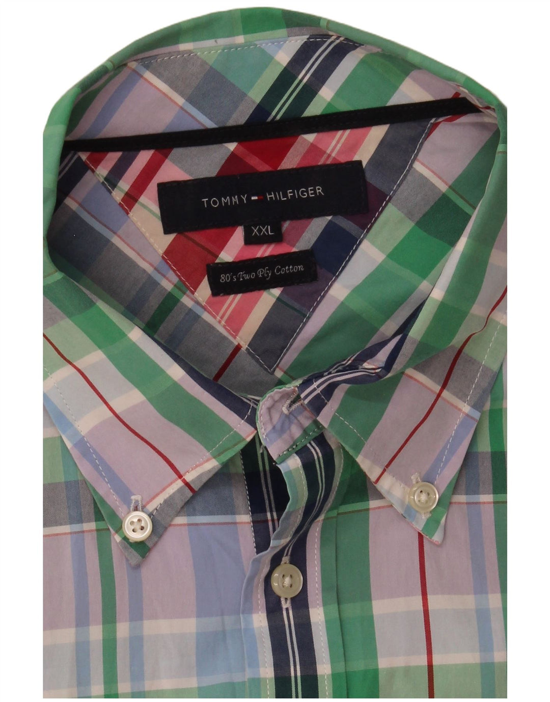 Мужская рубашка Tommy Hilfiger 2XL в разноцветную клетку из хлопка