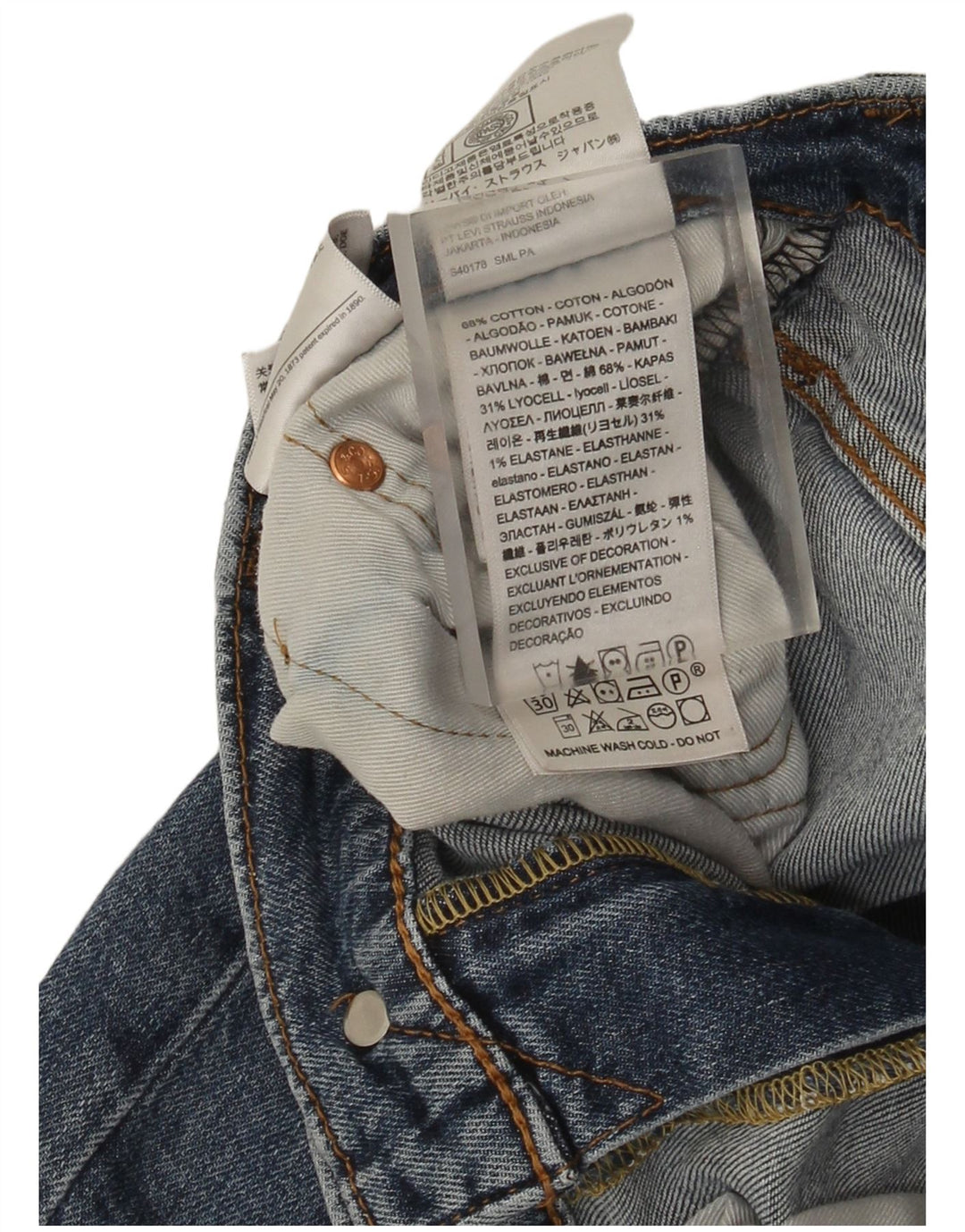 Мужские джинсы Levi's Slim 512 W30 L30 синие, хлопок