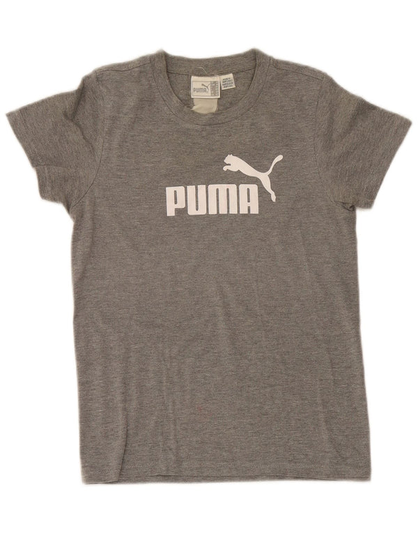 Женская футболка с рисунком Puma Top UK 12, средний серый в крапинку